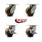 Service Caster 6'' Heavy Duty High Temp Phenolic Swivel Caster Set with 2 Brakes , 4PK CRAN-SCC-KP92S630-PHRHT-2-SLB-2 - alternate 5